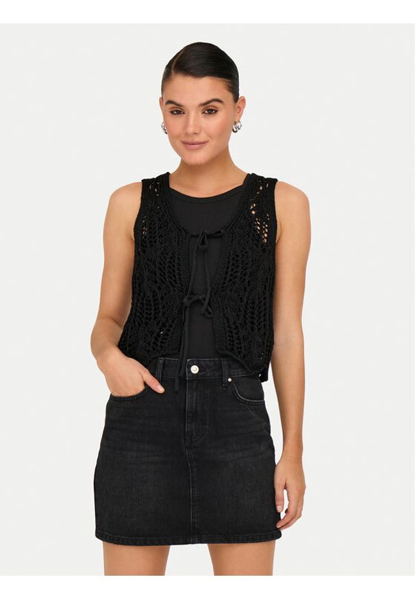 only - ONLY Top Lizzy 15343882 Czarny Regular Fit. Kolor: czarny. Materiał: syntetyk