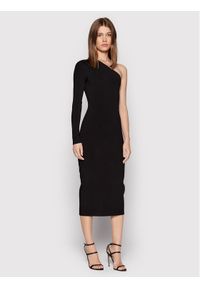 Victoria Victoria Beckham Sukienka koktajlowa One Shoulder 1222KDR003593A Czarny Slim Fit. Kolor: czarny. Materiał: wiskoza. Styl: wizytowy #1