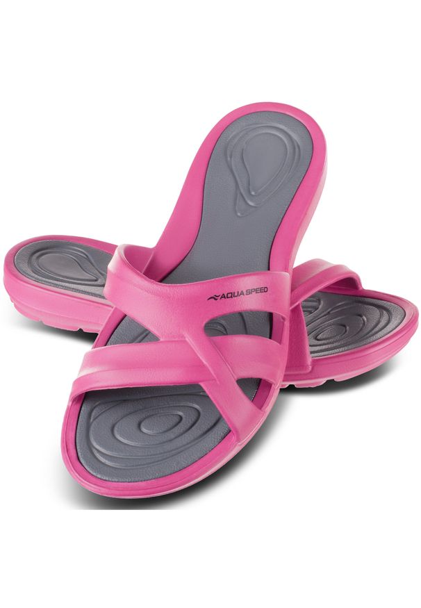 Aqua Speed - Klapki basenowe damskie PANAMA. Kolor: różowy. Styl: sportowy