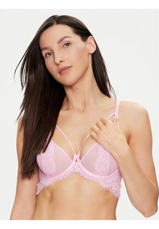 Hunkemöller Biustonosz z fiszbiną Milaan 205383 Różowy. Kolor: różowy. Materiał: syntetyk