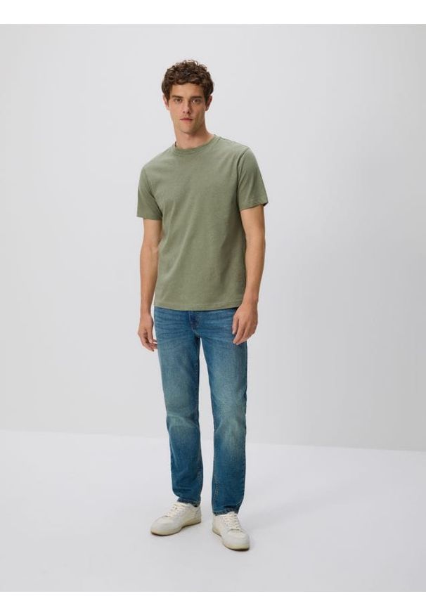 Reserved - Jeansy slim z efektem sprania - indigo jeans