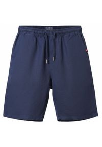 Letnie Lniane Szorty (Krótkie Spodenki) - Pako Jeans - Granatowe. Kolor: niebieski. Materiał: len, wiskoza. Długość: krótkie. Sezon: lato. Styl: klasyczny #1