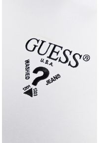 Guess - GUESS Biały damski longsleeve Colette Tee. Kolor: biały. Długość rękawa: długi rękaw