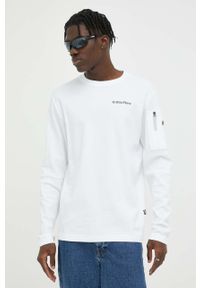 G-Star RAW - G-Star Raw longsleeve bawełniany kolor biały gładki. Kolor: biały. Materiał: bawełna. Długość rękawa: długi rękaw. Wzór: gładki #1