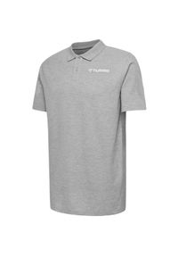 Polo Hummel Mover. Typ kołnierza: polo. Kolor: szary. Materiał: bawełna. Styl: elegancki, sportowy #1
