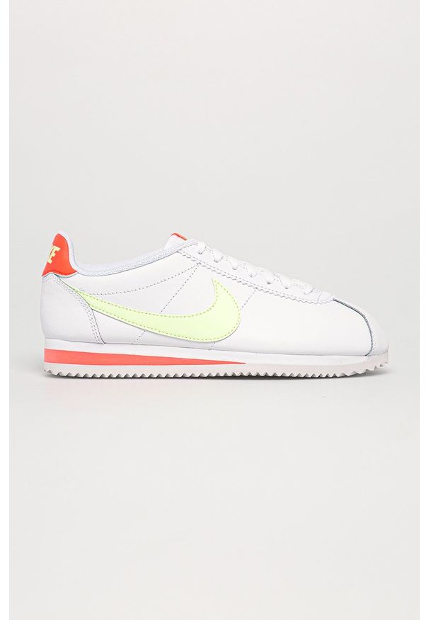Nike Sportswear - Buty skórzane Classic Cortez. Nosek buta: okrągły. Zapięcie: sznurówki. Kolor: biały. Materiał: skóra. Model: Nike Cortez