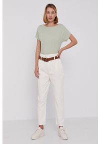 Answear Lab Jeansy damskie kolor kremowy high waist. Stan: podwyższony. Kolor: beżowy. Styl: wakacyjny #4