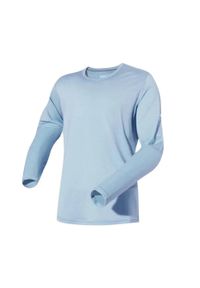 FJORK MERINO - T-shirt męski z długim rękawem, 100% wełny merynosów - Finn 210. Kolor: niebieski. Materiał: wełna. Długość rękawa: długi rękaw. Długość: długie. Sezon: zima. Sport: narciarstwo