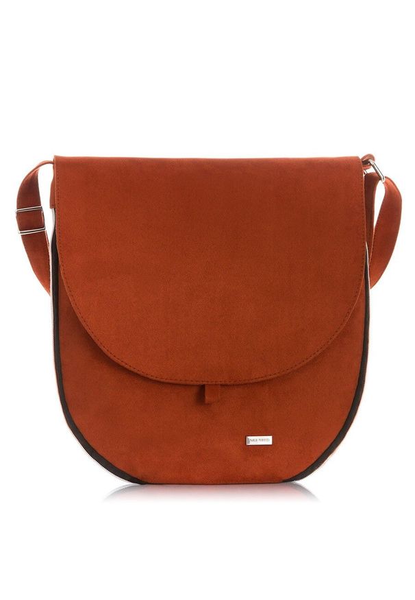 PAOLO PERUZZI - Listonoszka damska na ramię Paolo Peruzzi pomarańczowa Z-19. Kolor: pomarańczowy. Sezon: lato. Materiał: zamszowe. Styl: casual, młodzieżowy. Rodzaj torebki: na ramię