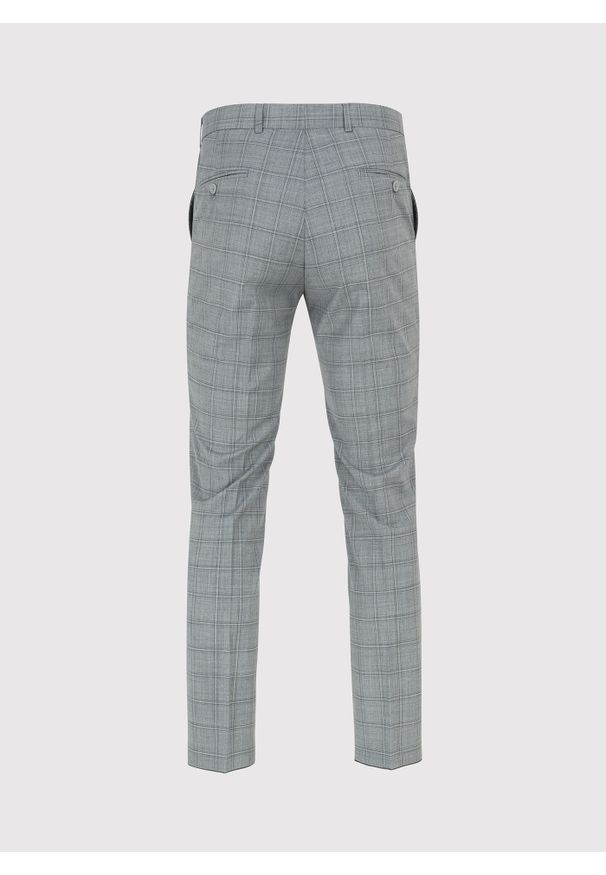 Pako Lorente - PAKO LORENTE – Szare spodnie garniturowe w kratę. Kolor: szary. Materiał: wełna, poliester, lycra. Styl: elegancki