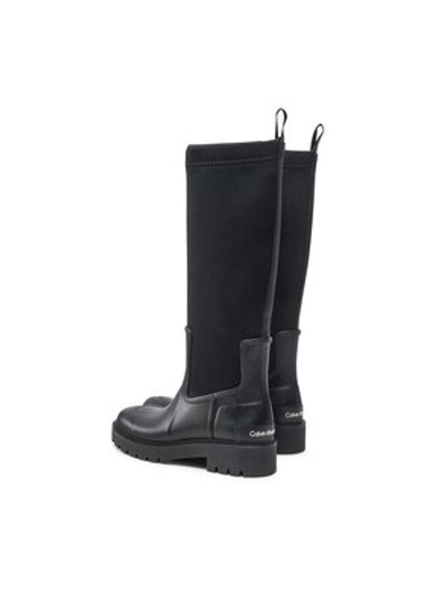 Calvin Klein Jeans Kalosze High Rainboot Neoprene YW0YW00838 Czarny. Kolor: czarny. Materiał: materiał