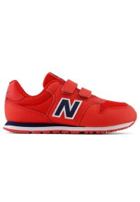 Buty sportowe New Balance PV500CRN czerwone. Zapięcie: rzepy. Kolor: czerwony. Materiał: syntetyk, materiał. Szerokość cholewki: normalna. Sport: turystyka piesza