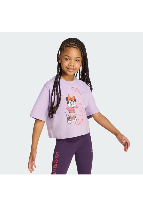 Adidas - Koszulka Disney Minnie Mouse Kids. Kolor: różowy. Wzór: motyw z bajki