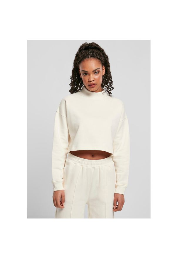 Bluza damska Urban Classics cropped oversized high neck crew. Kolor: biały