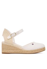 TOMMY HILFIGER - Tommy Hilfiger Espadryle Mid Wedge Espad Closed Toe FW0FW09233 Écru. Materiał: materiał #1