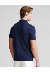 Ralph Lauren - RALPH LAUREN - Granatowa koszulka polo Slim Fit Stretch Mesh. Typ kołnierza: polo. Kolor: niebieski. Materiał: mesh. Wzór: aplikacja, haft, ze splotem. Styl: klasyczny #6