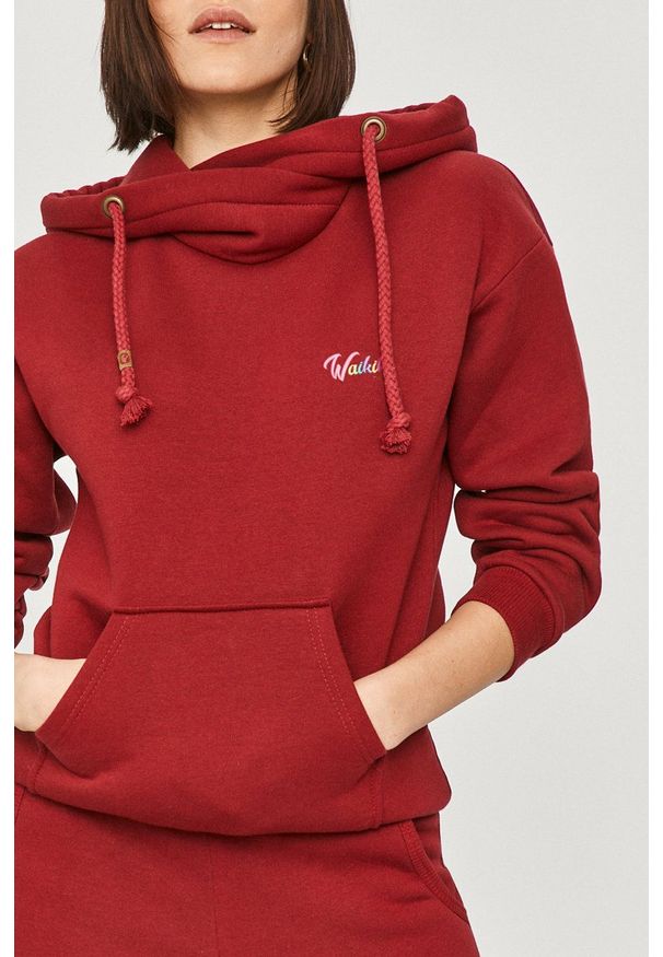 Waikiki Vibe - Bluza. Okazja: na co dzień. Typ kołnierza: kaptur. Kolor: czerwony. Materiał: dzianina. Długość rękawa: długi rękaw. Długość: długie. Styl: casual