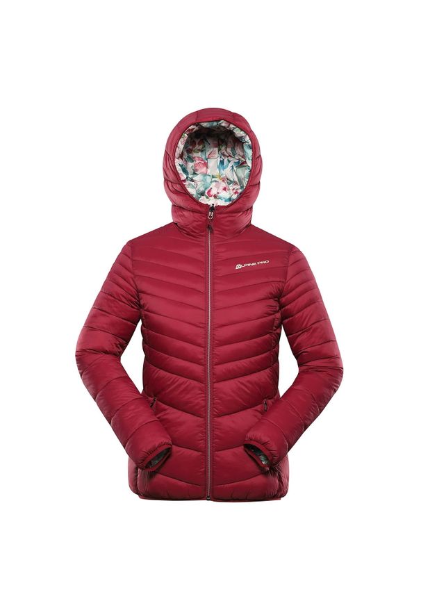 ALPINE PRO - Damska kurtka ocieplana dwustronna Alpine Pro Eroma. Kolor: czerwony. Materiał: puch. Sezon: jesień, wiosna. Sport: turystyka piesza