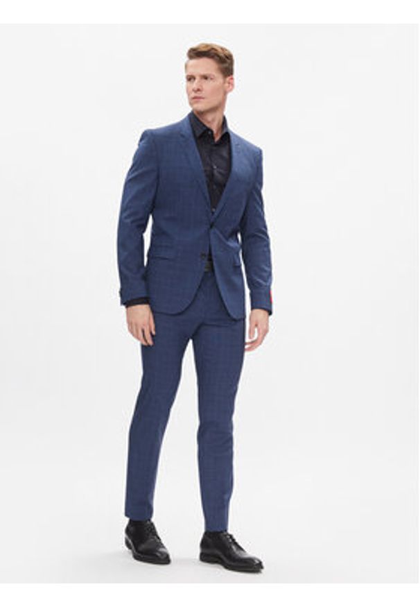 Calvin Klein Koszula K10K112310 Granatowy Slim Fit. Kolor: niebieski. Materiał: bawełna