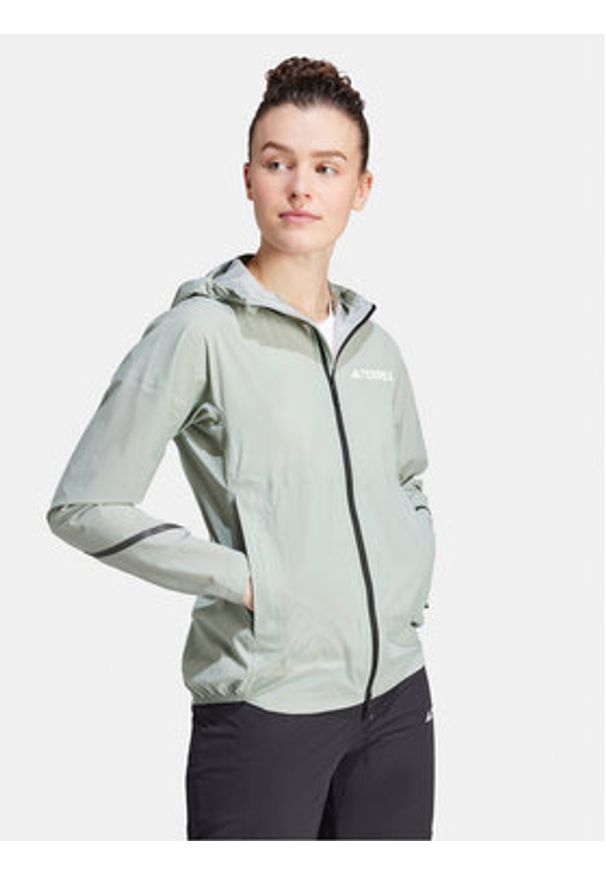 Adidas - adidas Kurtka przeciwdeszczowa Terrex Xperior IK7830 Zielony Slim Fit. Kolor: zielony. Materiał: syntetyk
