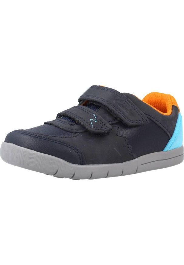 Clarks - Buty CLARKS REX QUEST T Niebieski. Kolor: niebieski. Materiał: tkanina, skóra. Sport: turystyka piesza
