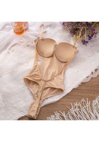 Intica - Body push-up modelujące sylwetkę Sooji. Kolor: beżowy. Materiał: materiał. Wzór: gładki #9