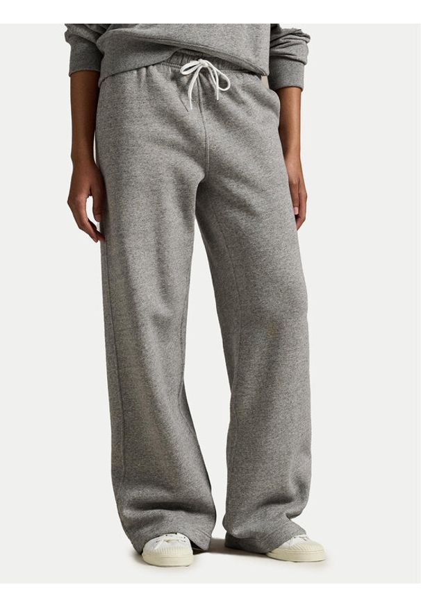 Polo Ralph Lauren Spodnie dresowe 211977959004 Szary Wide Leg. Kolor: szary. Materiał: bawełna