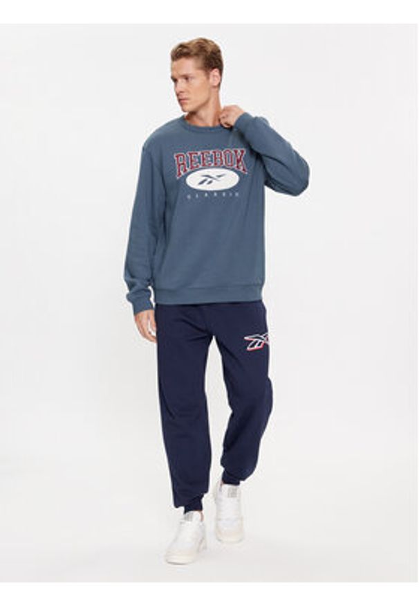 Reebok Bluza Archive Essentials IM1531 Niebieski Regular Fit. Kolor: niebieski. Materiał: syntetyk, bawełna