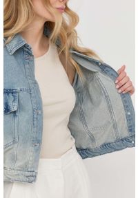 TwinSet - Twinset kurtka jeansowa damska przejściowa oversize. Kolor: niebieski. Materiał: jeans #4