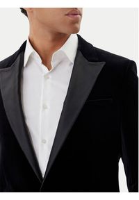 Hugo - HUGO Marynarka Henry254E1X 50549032 Czarny Slim Fit. Kolor: czarny. Materiał: bawełna #6