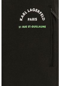 Karl Lagerfeld - Spodnie. Kolor: czarny. Materiał: bawełna, dzianina. Wzór: gładki #3