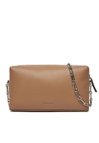 Calvin Klein Torebka Ck Plaque Camera Bag K60K612788 Brązowy. Kolor: brązowy. Materiał: skórzane