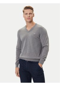 GANT - Gant Sweter 8030562 Szary Regular Fit. Kolor: szary. Materiał: bawełna