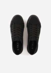 Born2be - Czarne Trampki VICES Ozdobione Napisem Riovanne. Okazja: na co dzień. Kolor: czarny. Wzór: aplikacja, napisy. Styl: casual, elegancki, klasyczny #2