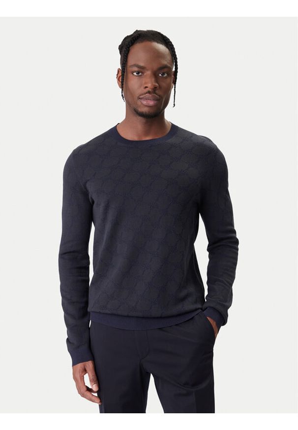 JOOP! Sweter 13Ravorono 10100436 30102137 Granatowy Regular Fit. Kolor: niebieski. Materiał: bawełna