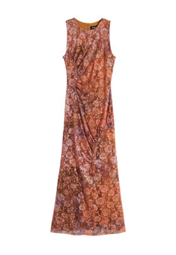 Desigual Sukienka koktajlowa Lua 25WWVK26 Pomarańczowy Slim Fit. Kolor: pomarańczowy. Materiał: syntetyk. Styl: wizytowy