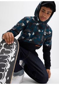 bonprix - Bluza z kapturem z bawełny organicznej. Typ kołnierza: kaptur. Kolor: czarny. Materiał: bawełna #3