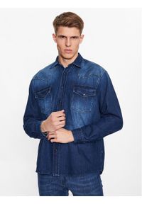BOSS - Boss Koszula jeansowa 50489489 Granatowy Relaxed Fit. Kolor: niebieski. Materiał: jeans, bawełna