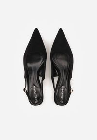 Renee - Czarne Sandały Slingback na Szpilce Kaczuszce Vetilia. Okazja: na co dzień. Zapięcie: sprzączka. Kolor: czarny. Materiał: jeans. Sezon: wiosna. Obcas: na szpilce. Styl: casual, elegancki, klasyczny #2