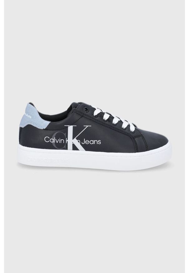 Calvin Klein Jeans - Buty skórzane YW0YW00603.BDS. Nosek buta: okrągły. Zapięcie: sznurówki. Kolor: czarny. Materiał: skóra. Obcas: na obcasie. Wysokość obcasa: niski
