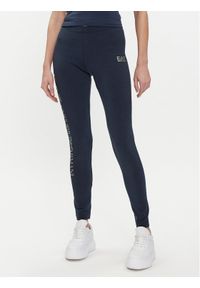 EA7 Emporio Armani Legginsy 8NTP63 TJ01Z 0555 Granatowy Skinny Fit. Kolor: niebieski. Materiał: bawełna