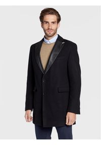 CG - CLUB of GENTS Płaszcz wełniany Piper-K 254001-001 Czarny Slim Fit. Kolor: czarny. Materiał: wełna