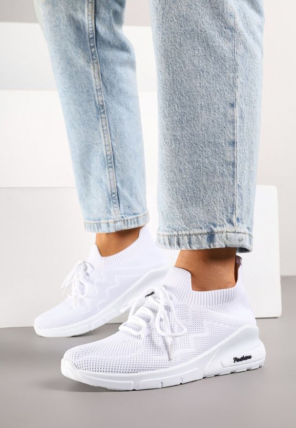 Born2be - Białe Buty Sportowe Amathousa. Okazja: na co dzień. Kolor: biały. Materiał: jeans