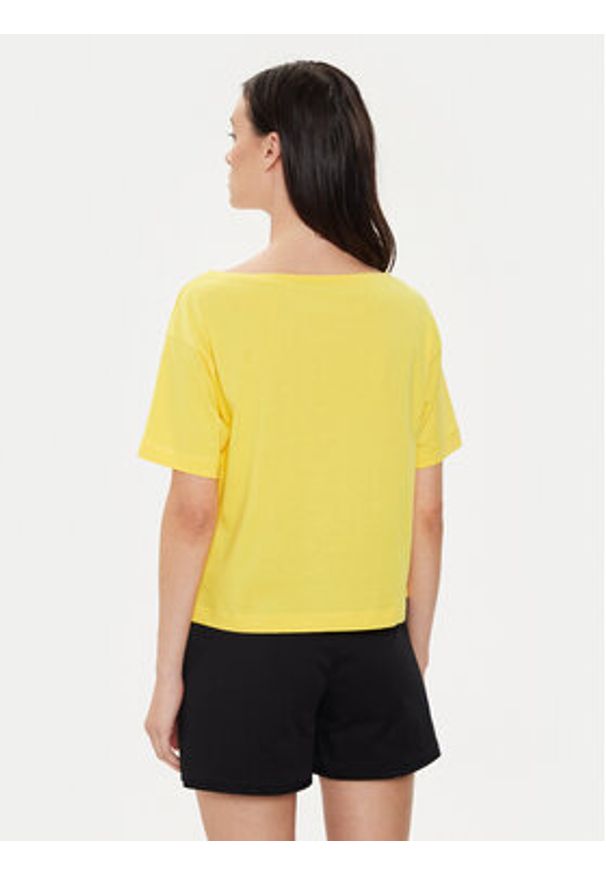 Sisley T-Shirt 3096L400N Żółty Relaxed Fit. Kolor: żółty. Materiał: bawełna