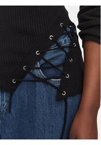 Karl Lagerfeld Jeans Sweter B3W18009 Czarny Slim Fit. Kolor: czarny. Materiał: wiskoza #3