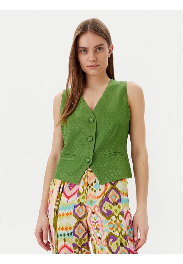Lola Casademunt by Maite Kamizelka MS2502007 Zielony Regular Fit. Kolor: zielony. Materiał: wiskoza