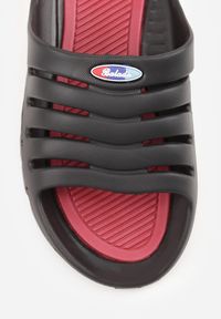 Born2be - Czarno-Czerwone Klapki na Grubej Podeszwie z Wycięciami na Cholewce Henria. Okazja: na co dzień. Kolor: czarny. Materiał: jeans, dresówka. Styl: sportowy, wakacyjny, casual #5