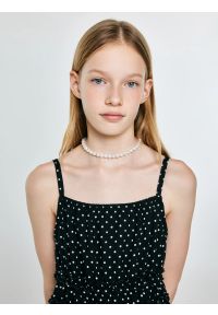 Big-Star - Sukienka dziewczęca na ramiączkach w kropki czarna Mircesi 906. Okazja: na randkę. Typ kołnierza: kołnierz z falbankami. Kolor: czarny. Materiał: wiskoza, żakard. Długość rękawa: na ramiączkach. Wzór: kropki. Sezon: lato. Styl: klasyczny, wakacyjny #7