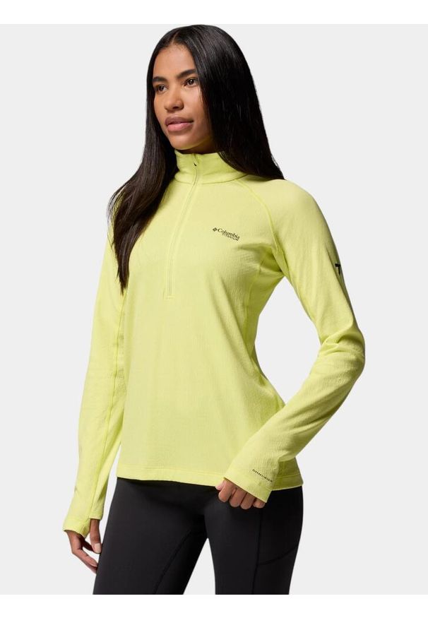 columbia - T-shirt Damski Columbia Driventure. Kolor: żółty. Długość rękawa: długi rękaw. Styl: sportowy