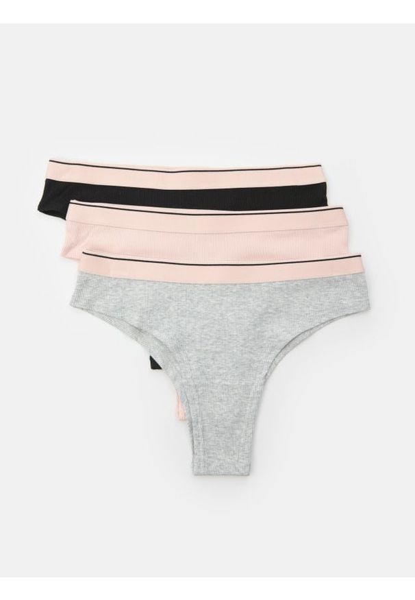Sinsay - Bawełniane majtki brazyliany 3 pack - wielobarwny. Materiał: bawełna